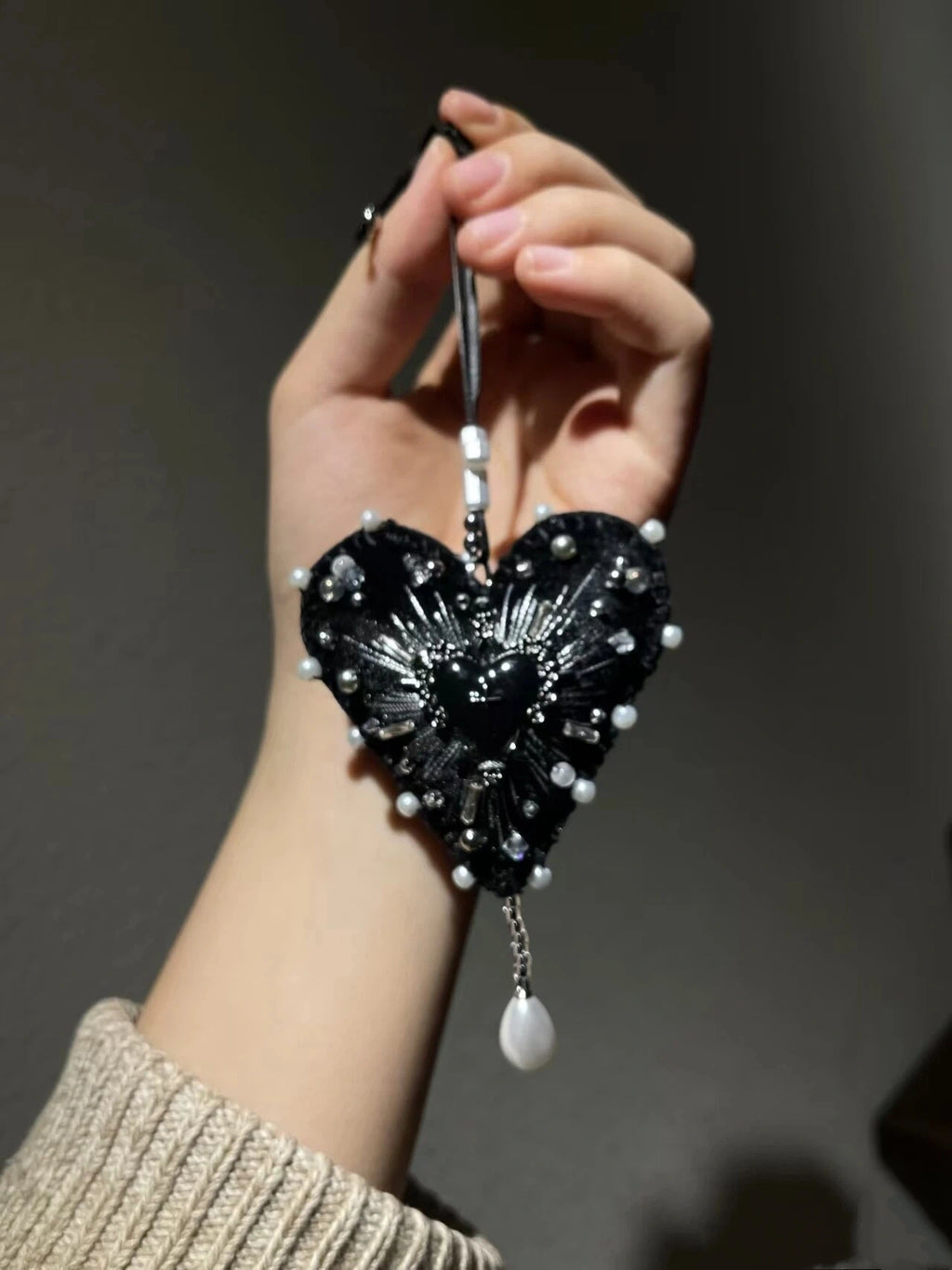 Wedding Gift Matching Heart Felt Bag Keychain for Bride & Groom