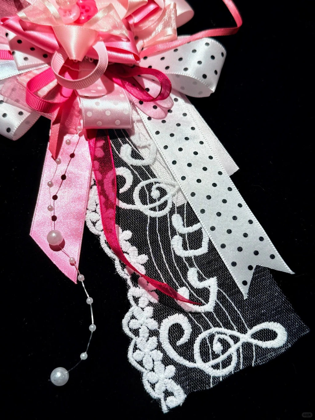 Music Note Lace Handmade Pearl Corsage Pin