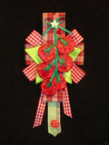 Farm Style Red Gingham Tomato Themed Decorative Corsage Pin