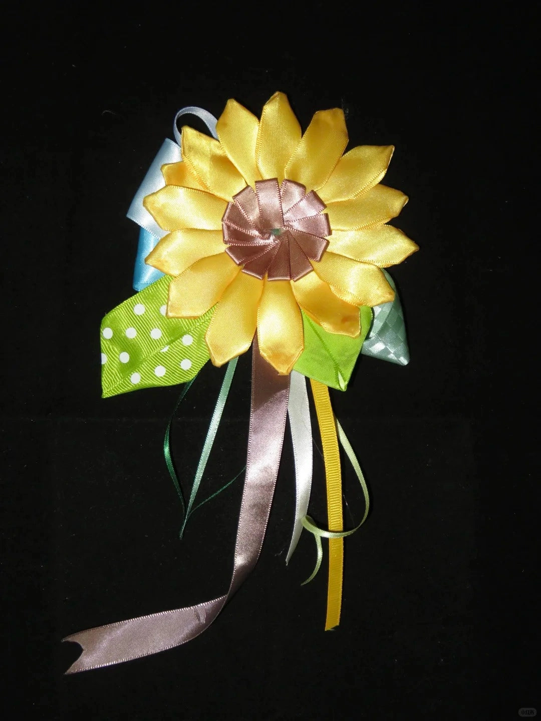 Sunflower Floral Ribbon Decorative Corsage Pin