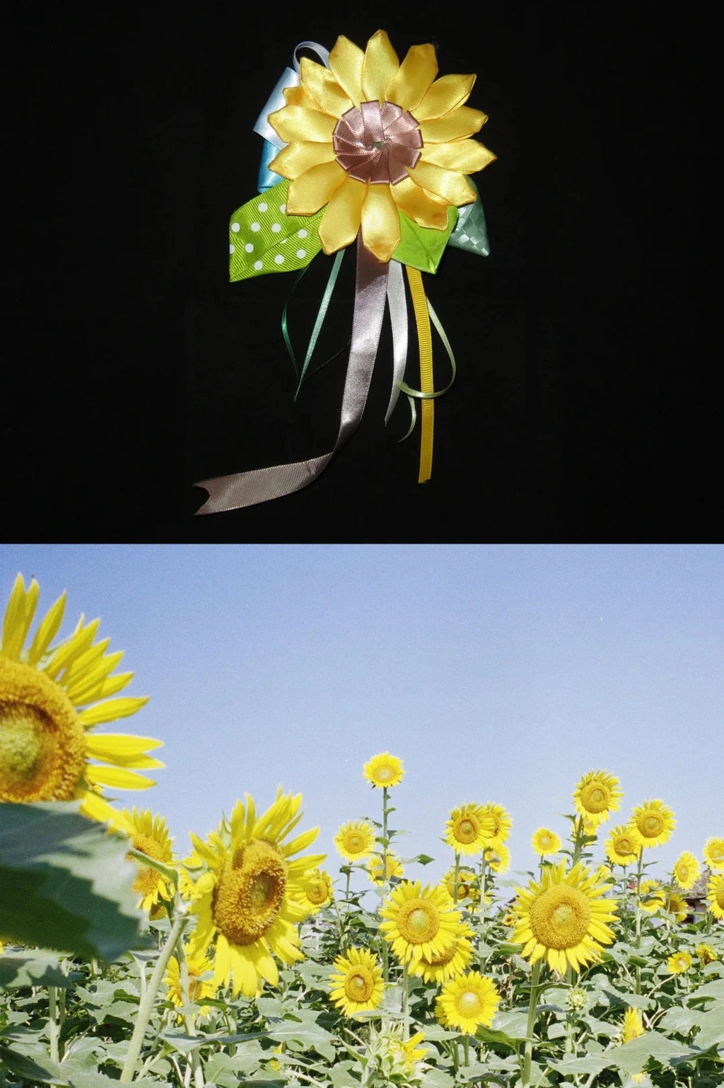 Sunflower Floral Ribbon Decorative Corsage Pin