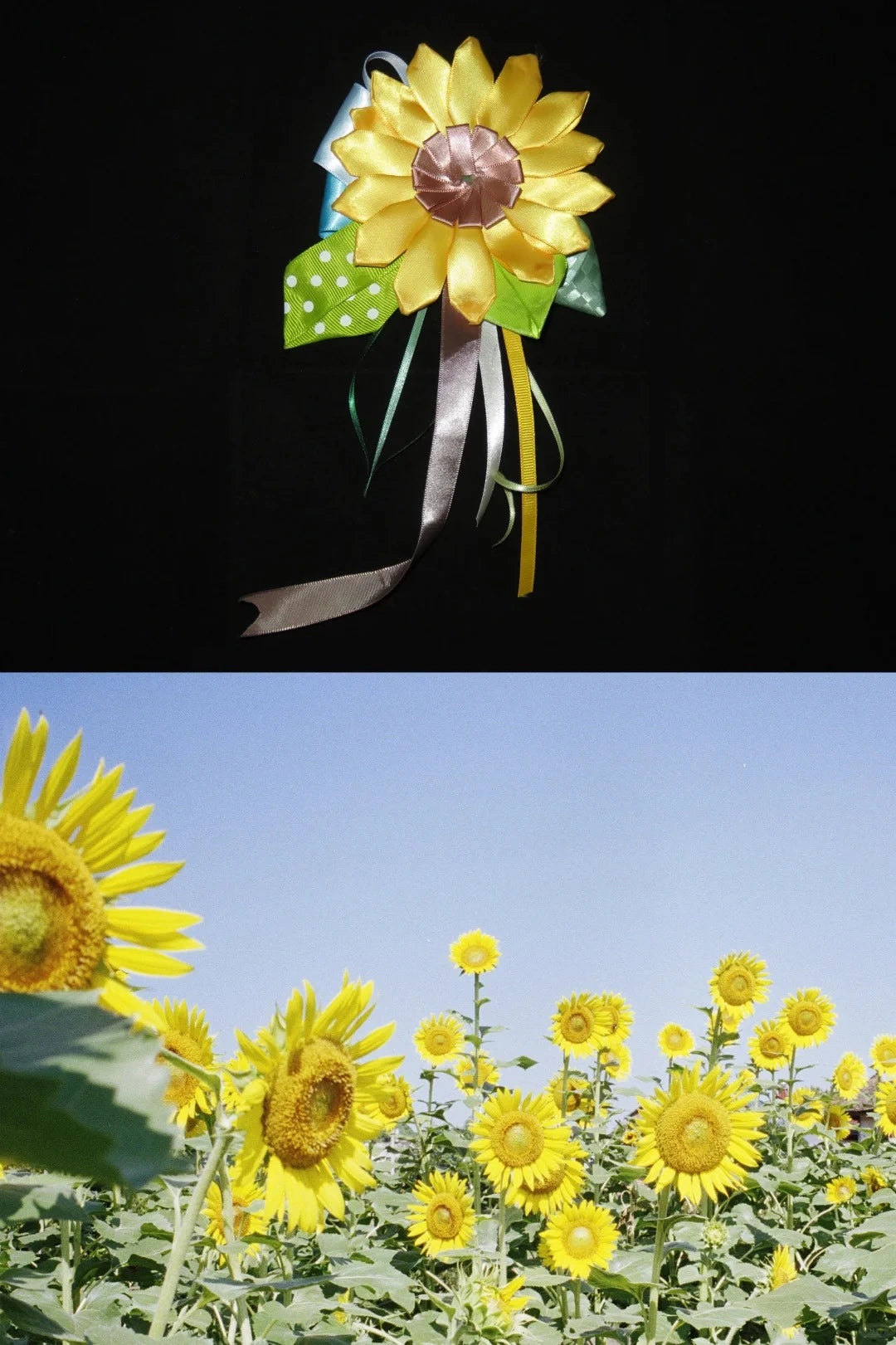 Sunflower Floral Ribbon Decorative Corsage Pin