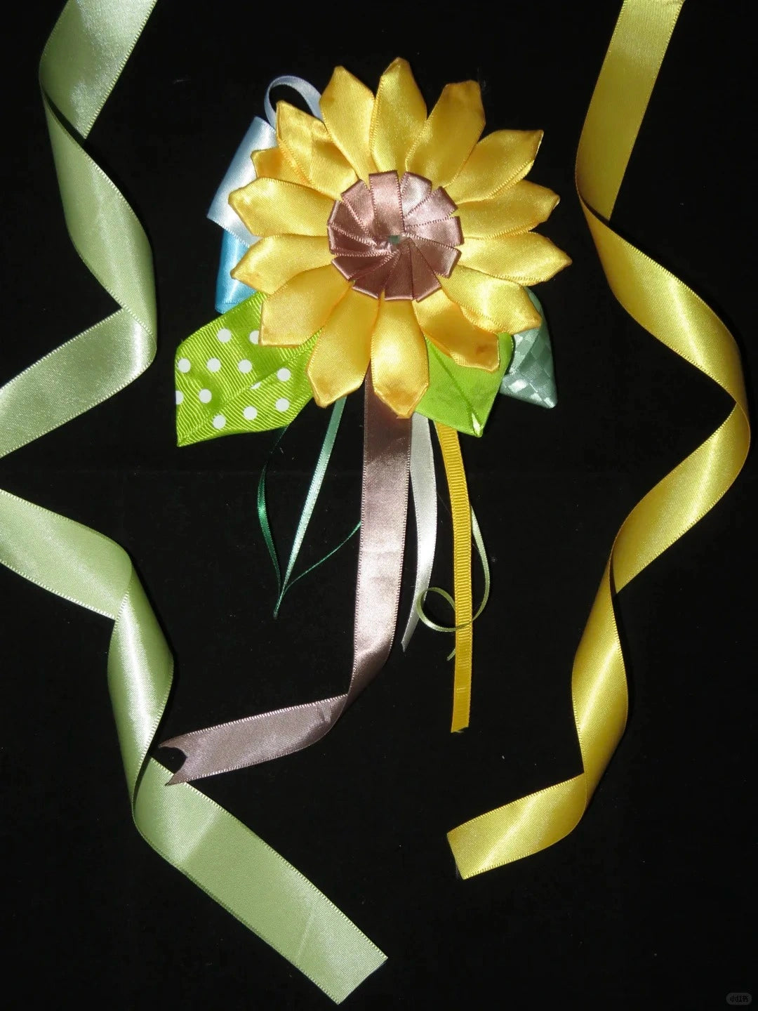 Sunflower Floral Ribbon Decorative Corsage Pin