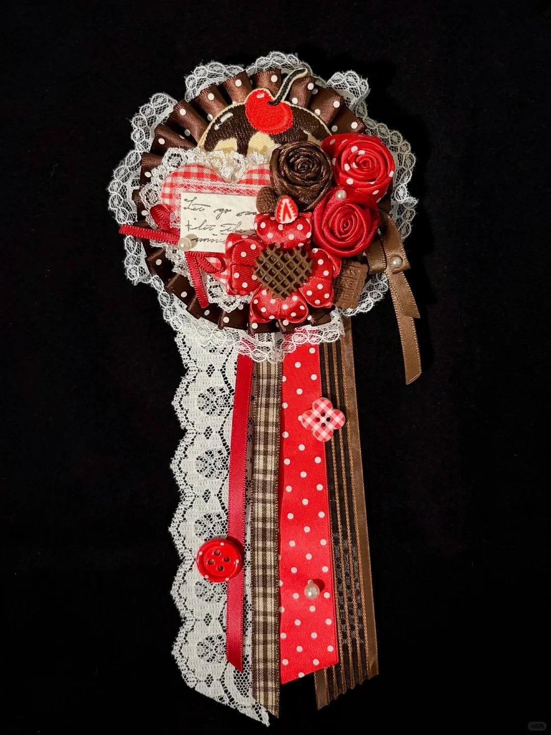 Cocoa Cherry Themed Handcrafted Lolita Dress Brooch