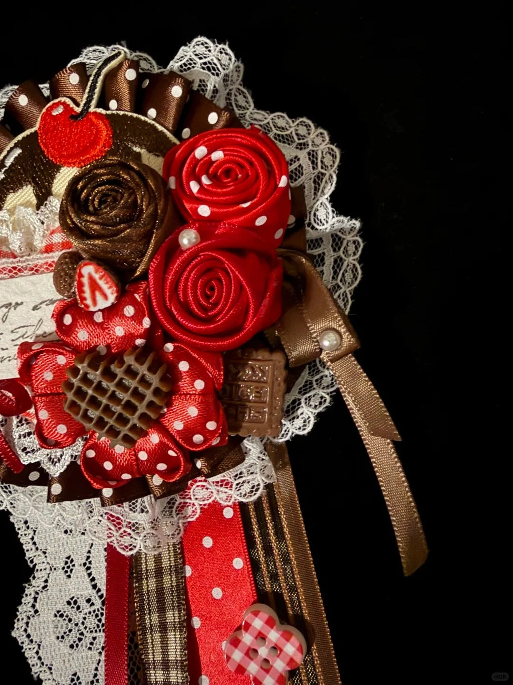 Cocoa Cherry Themed Handcrafted Lolita Dress Brooch