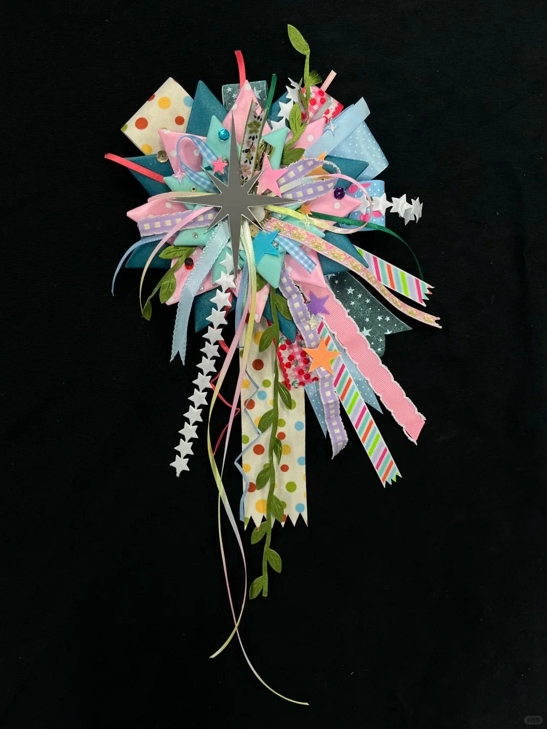 Whimsical Multicolor Star Themed Layered Ribbon Decorative Corsage Pin