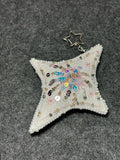 Sparkling Firework Motif Beaded Star Felt Pendant for Handbag Accessories