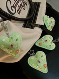 Handmade Felt Heart Keychain Bag Hanging Charm