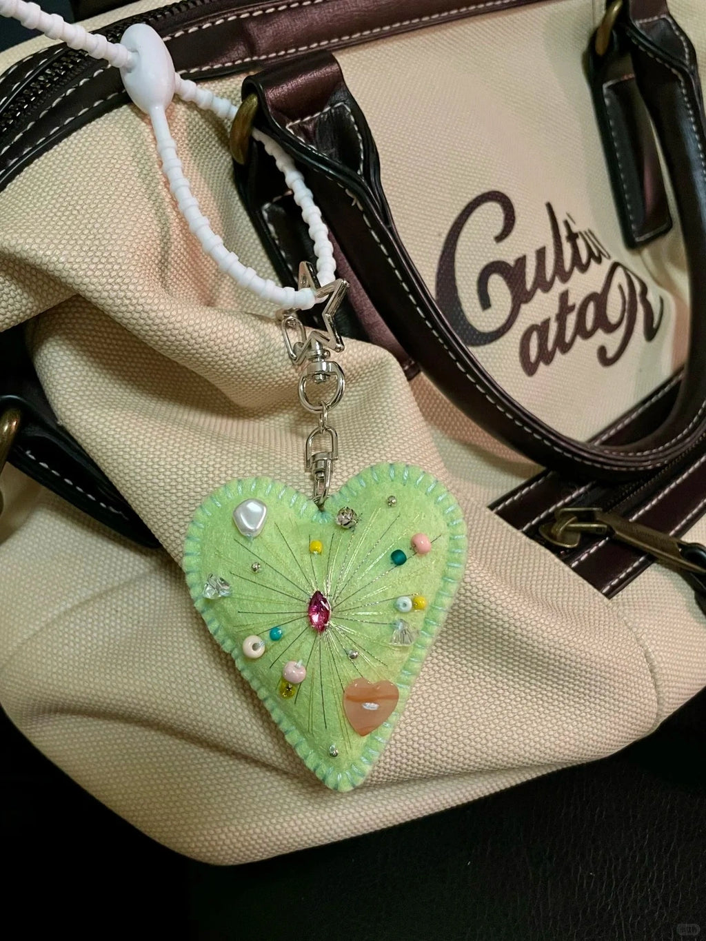 Handmade Felt Heart Keychain Bag Hanging Charm