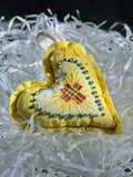 Bohemian Cross Embroidery Fabric Heart Handcrafted Bag Charm