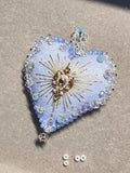 Dreamy Light Blue Gem Decor Felt Heart Handcrafted Bag Charm
