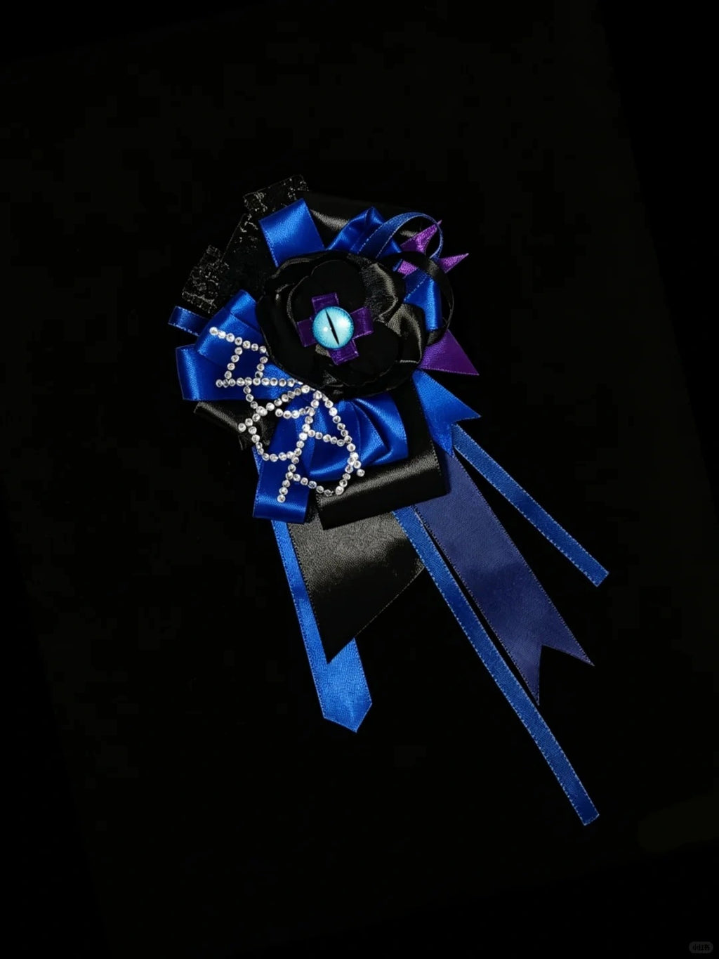 Evil Eye Gothic Ribbon Brooch – Punk Cosplay Halloween Decorative Lapel Pin
