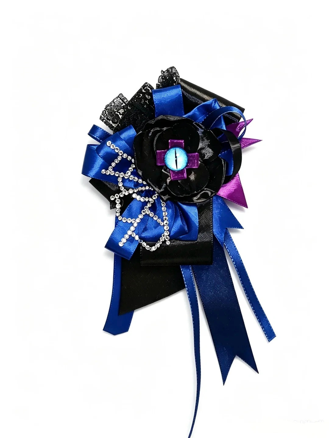 Evil Eye Gothic Ribbon Brooch – Punk Cosplay Halloween Decorative Lapel Pin