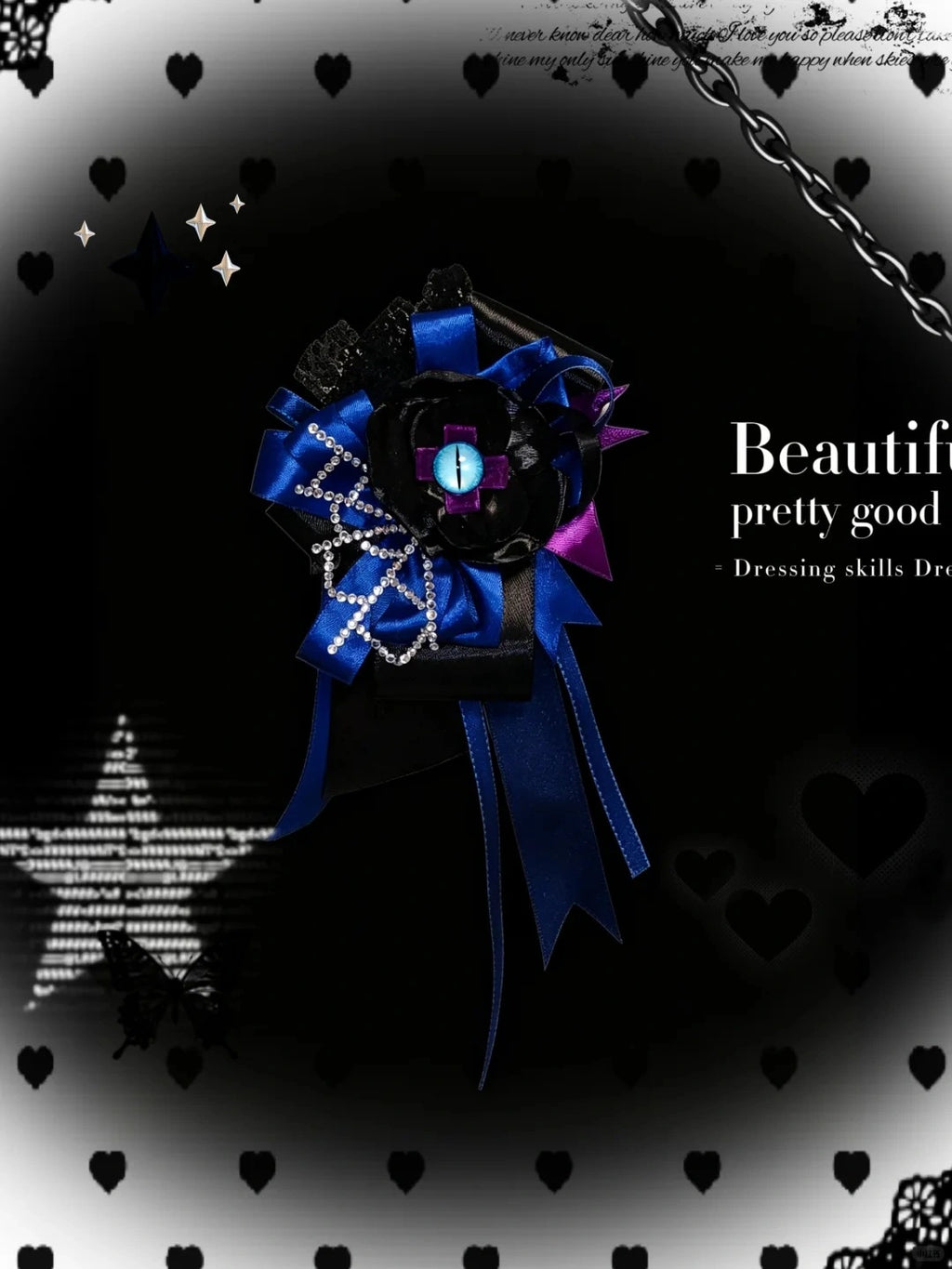 Evil Eye Gothic Ribbon Brooch – Punk Cosplay Halloween Decorative Lapel Pin