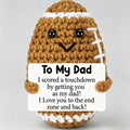 Handmade Crochet American Football Plush with an Inspirational Message Card