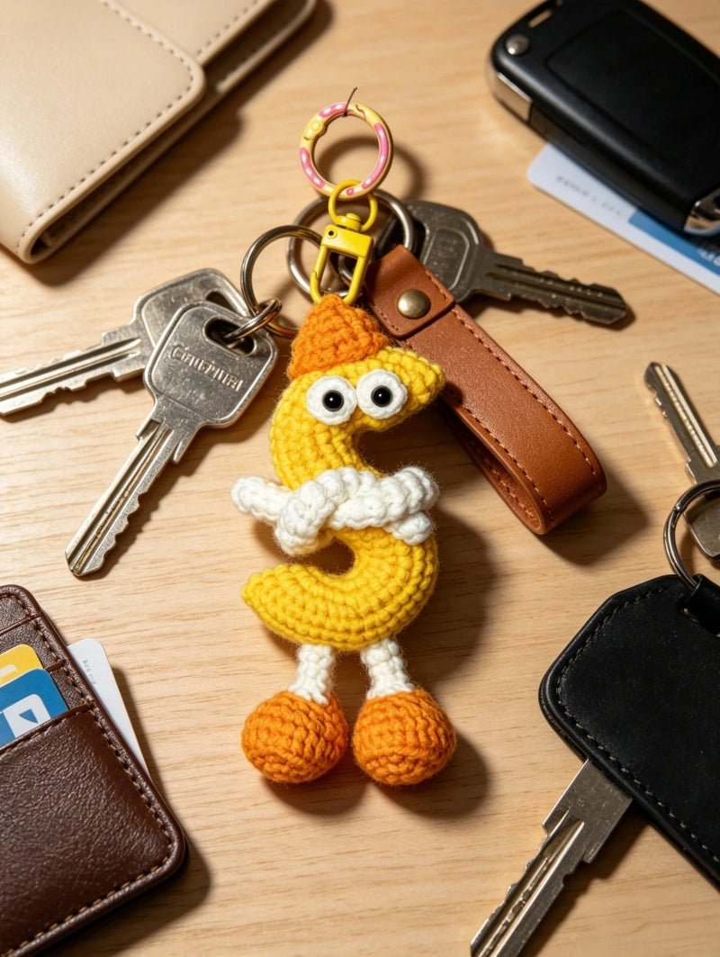 Handmade Crochet A-Z Alphabet Letter Keychain | Cute Amigurumi Initial Pendant