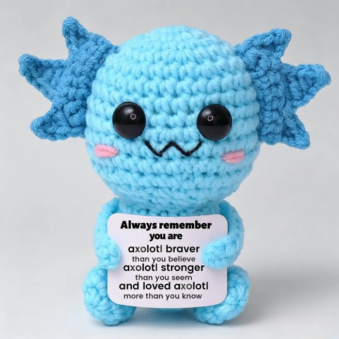 Handmade Crochet Positive Plush Toys with Message Card