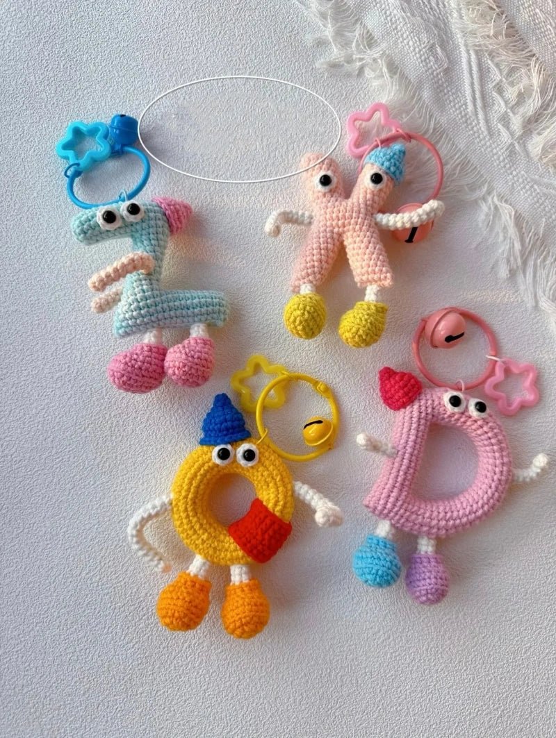 Handmade Crochet A-Z Alphabet Letter Keychain | Cute Amigurumi Initial Pendant