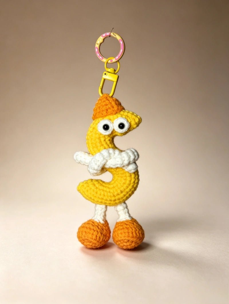 Handmade Crochet A-Z Alphabet Letter Keychain | Cute Amigurumi Initial Pendant