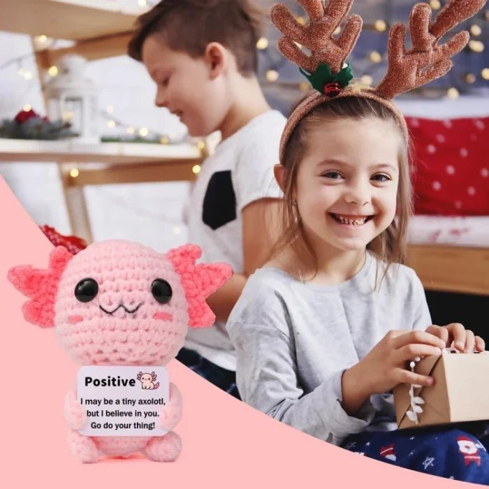 Handmade Crochet Positive Plush Toys with Message Card