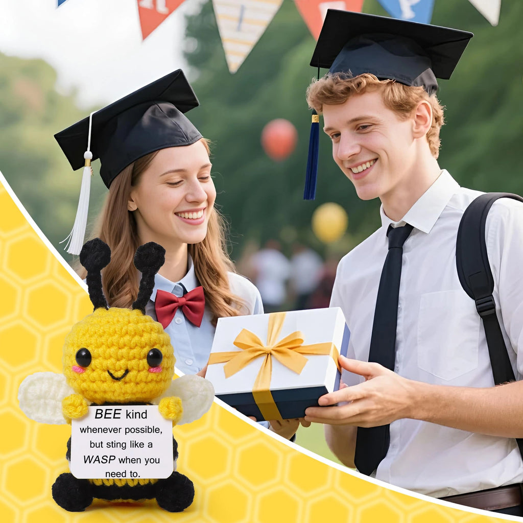 Handmade Crochet Positive Plush Toys with Message Card