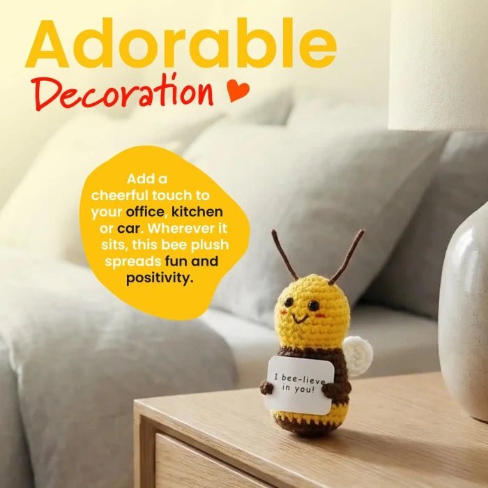Handmade Crochet Positive Animal Plush with Inspirational Message Card