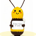 Handmade Crochet Positive Animal Plush with Inspirational Message Card