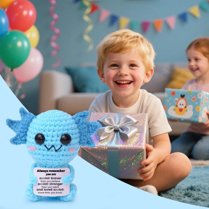 Handmade Crochet Positive Plush Toys with Message Card