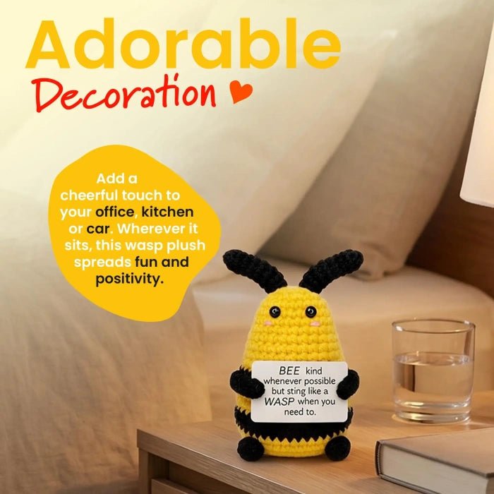 Handmade Crochet Positive Animal Plush with Inspirational Message Card