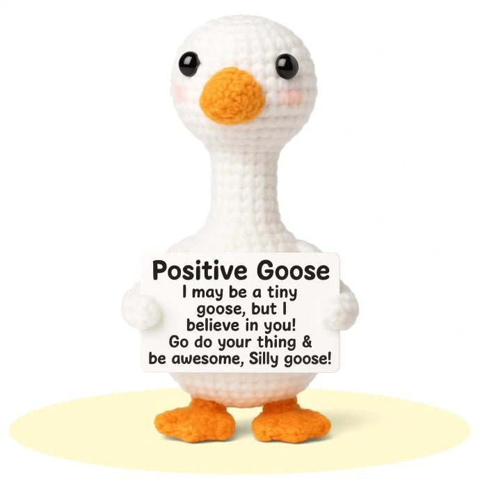 Handmade Crochet Positive Animal Plush with Inspirational Message Card