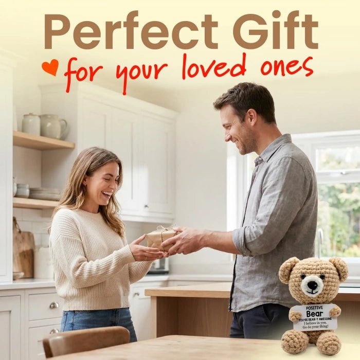 Handmade Crochet Positive Animal Plush with Inspirational Message Card