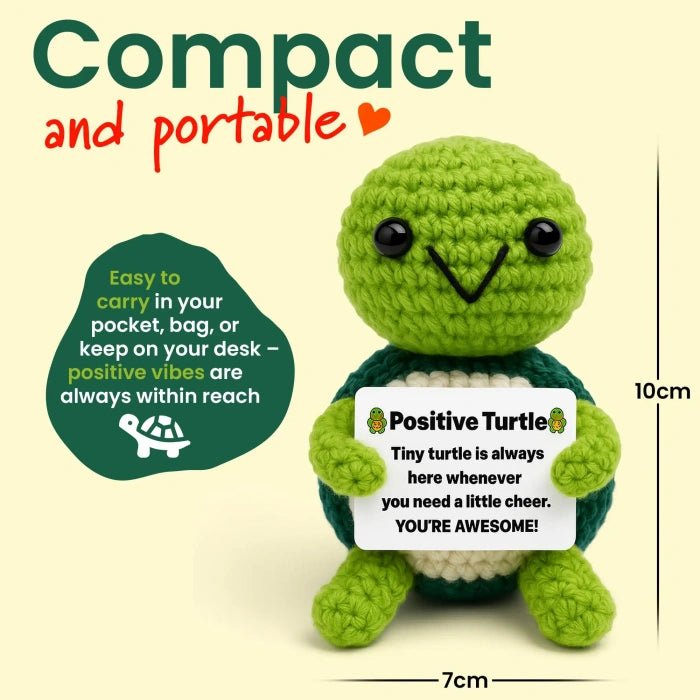 Handmade Crochet Positive Animal Plush with Inspirational Message Card
