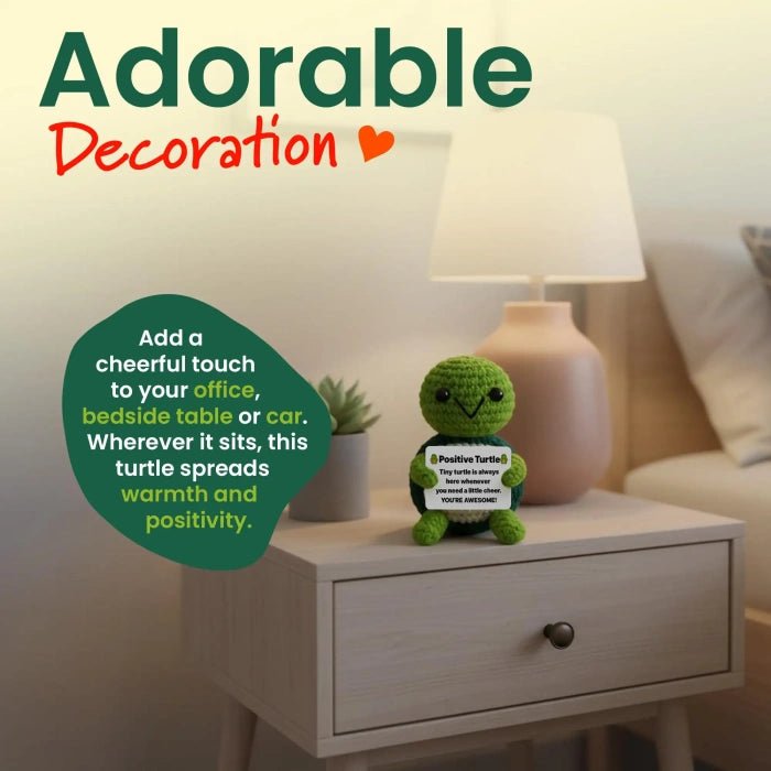 Handmade Crochet Positive Animal Plush with Inspirational Message Card