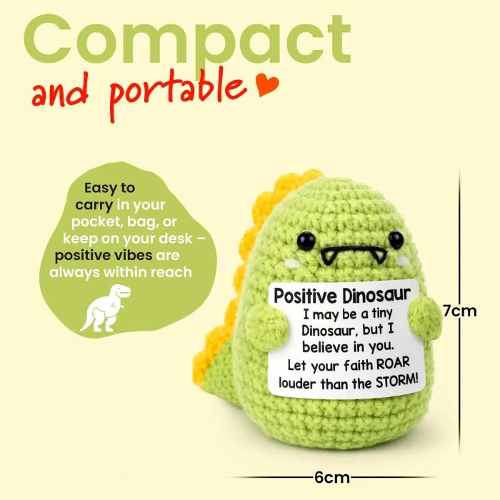 Handmade Crochet Positive Animal Plush with Inspirational Message Card