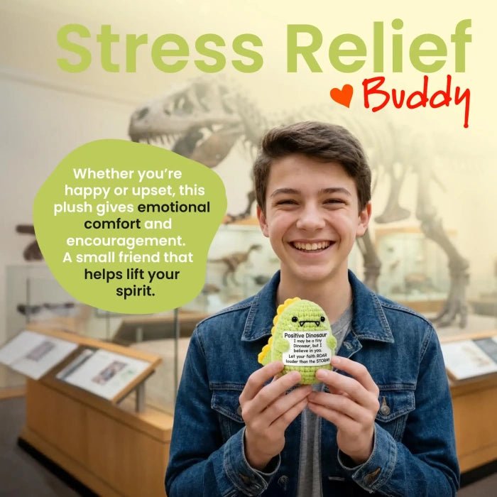 Handmade Crochet Positive Animal Plush with Inspirational Message Card