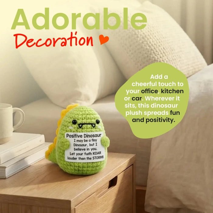 Handmade Crochet Positive Animal Plush with Inspirational Message Card