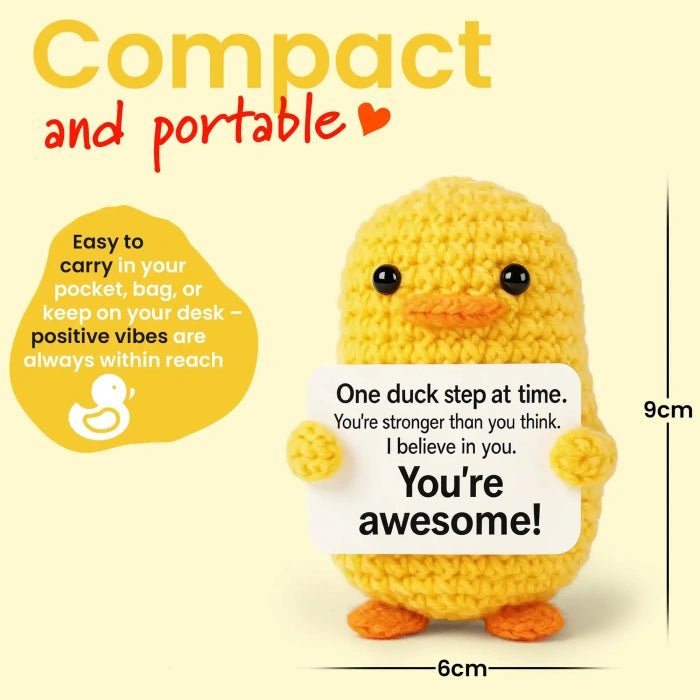 Handmade Crochet Positive Animal Plush with Inspirational Message Card