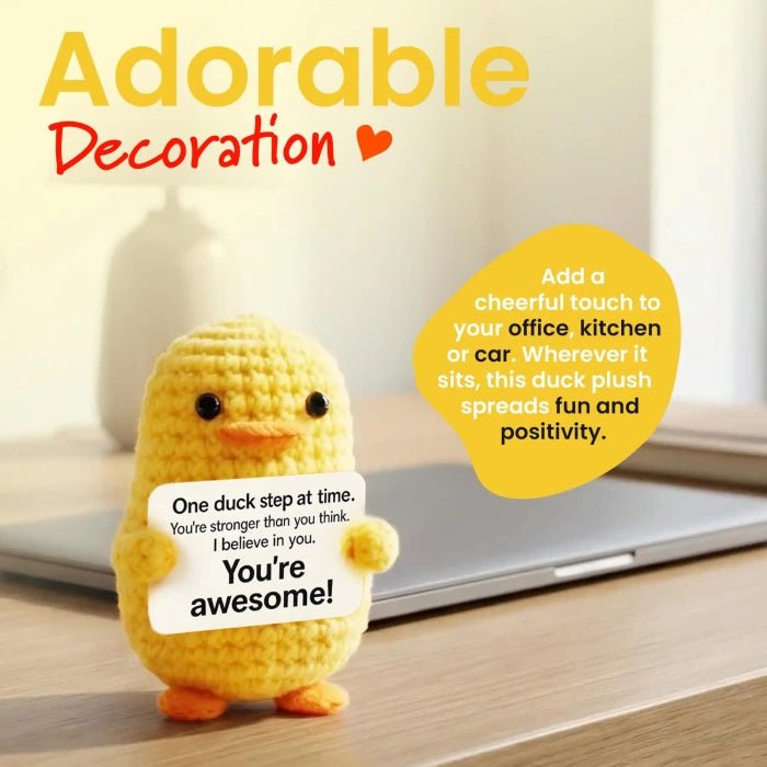Handmade Crochet Positive Animal Plush with Inspirational Message Card