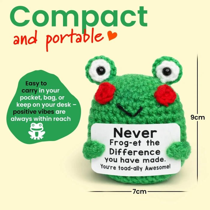 Handmade Crochet Positive Animal Plush with Inspirational Message Card