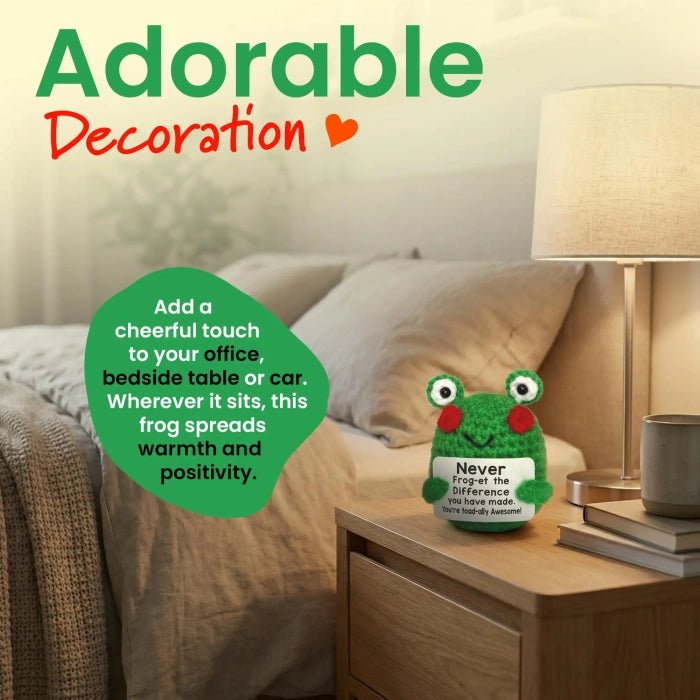 Handmade Crochet Positive Animal Plush with Inspirational Message Card