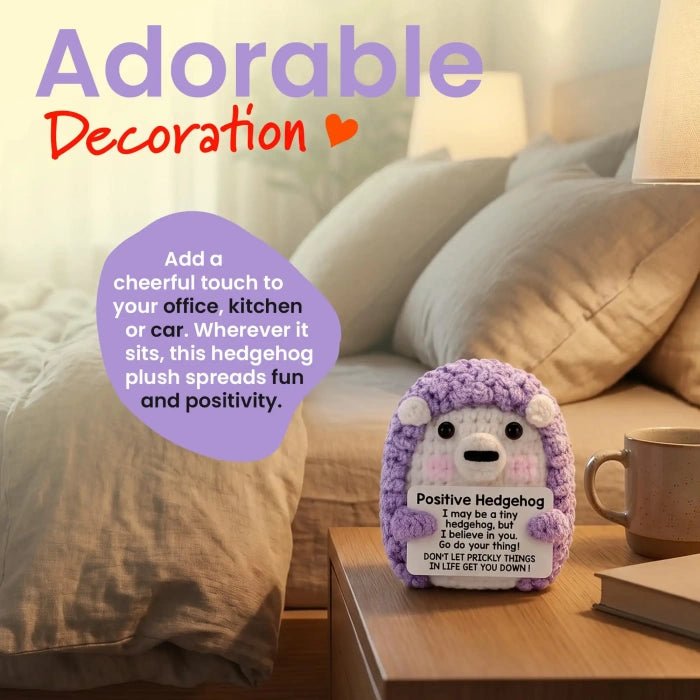 Handmade Crochet Positive Animal Plush with Inspirational Message Card