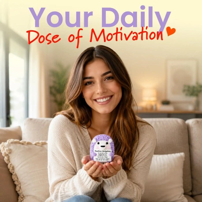 Handmade Crochet Positive Animal Plush with Inspirational Message Card