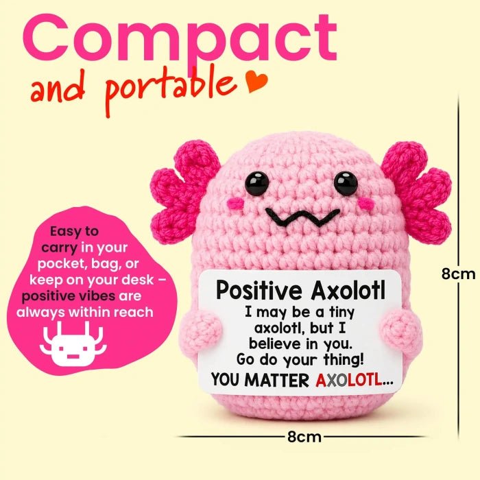 Handmade Crochet Positive Animal Plush with Inspirational Message Card