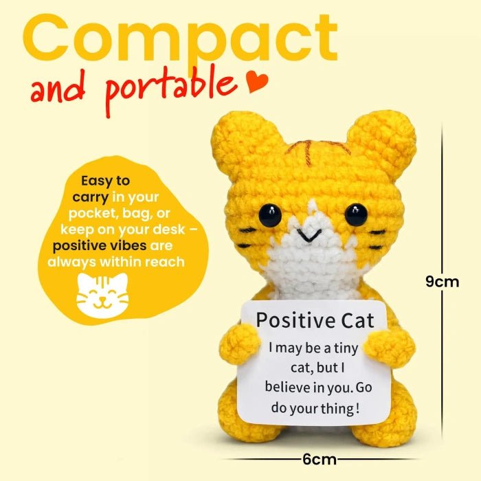 Handmade Crochet Positive Animal Plush with Inspirational Message Card