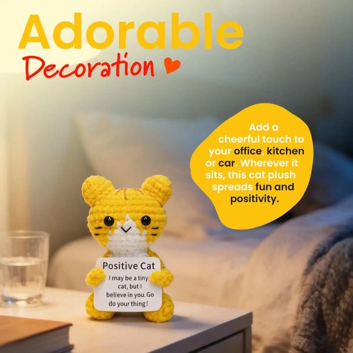 Handmade Crochet Positive Animal Plush with Inspirational Message Card