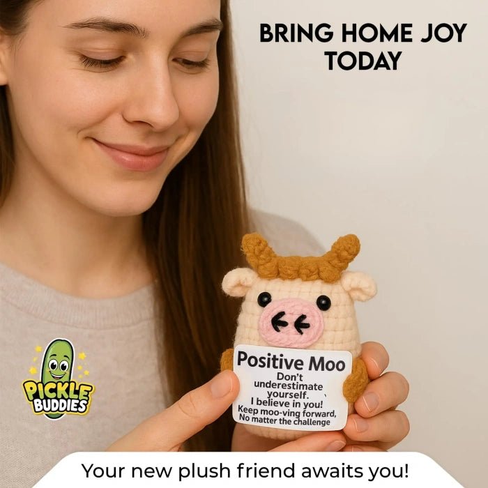 Handmade Crochet Positive Animal Plush with Inspirational Message Card