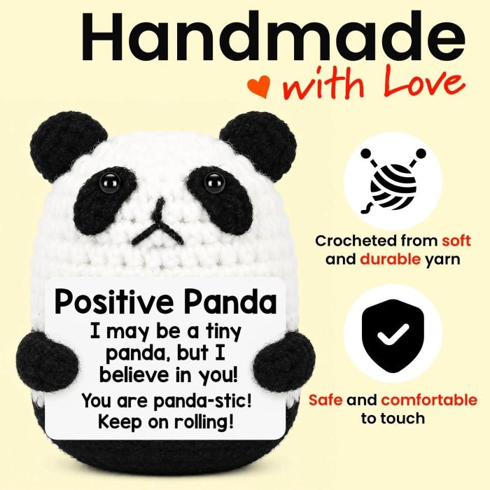 Handmade Crochet Positive Animal Plush with Inspirational Message Card