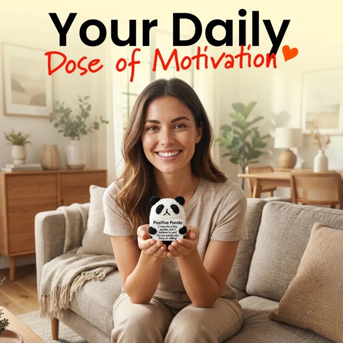 Handmade Crochet Positive Animal Plush with Inspirational Message Card