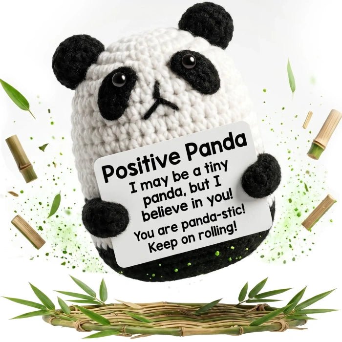Handmade Crochet Positive Animal Plush with Inspirational Message Card