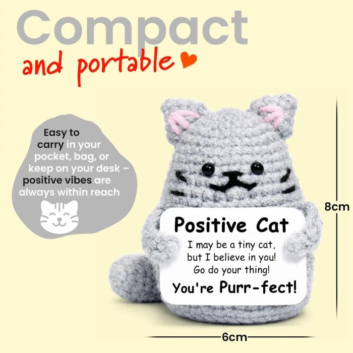 Handmade Crochet Positive Animal Plush with Inspirational Message Card